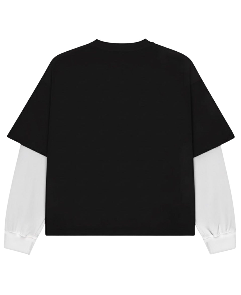 Black With White Sleeve Oversized Tee Back Design